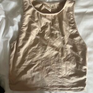 Elegant Beige Sleeveless Top